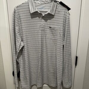 Vineyard Vines Gray Striped Polo Shirt